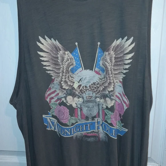 Spell Graphic Tank Top - Black and Blue - Picture 2 of 4